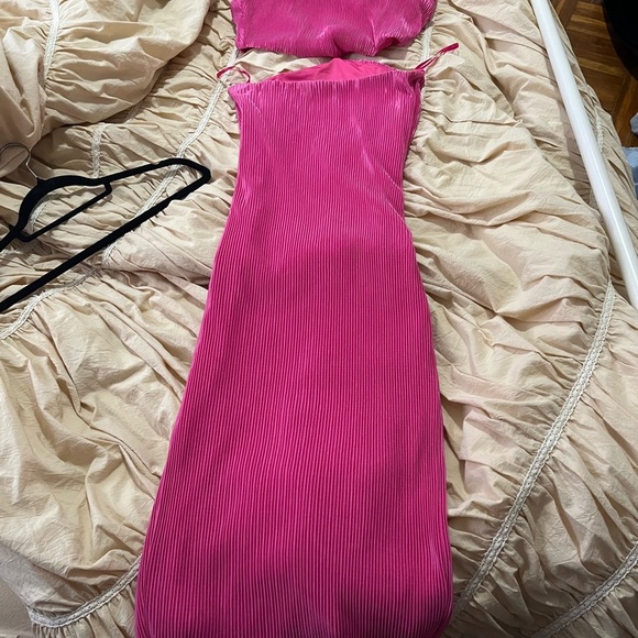 Runaway the label ash Pink Strapless Cutout plisse Dress - Picture 2 of 2